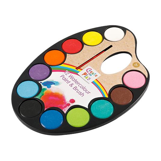12-kleuren ovale pan solide aquarelverfset voor studenten