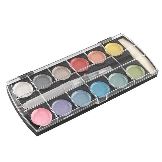 12 kleuren metallic aquarelverf