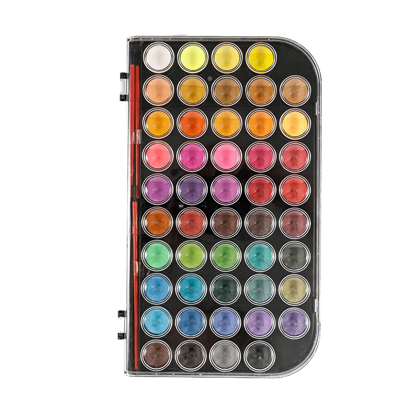 48-kleuren effen aquareltaartenset voor kunstenaars