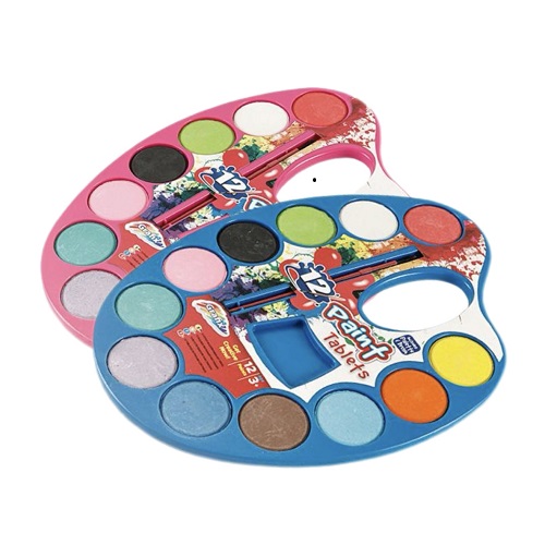 Fabrieksmatige 12-kleuren ovale pan-vaste aquarelverf